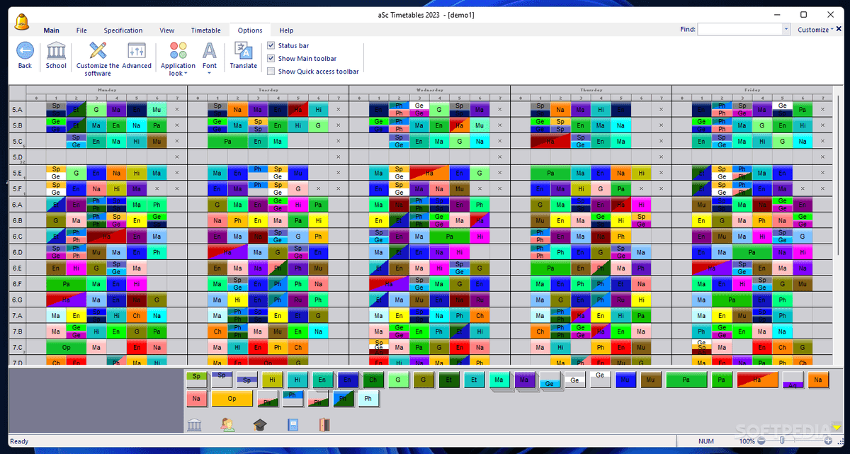 aSc Timetables desktop scheduling software interface for schools