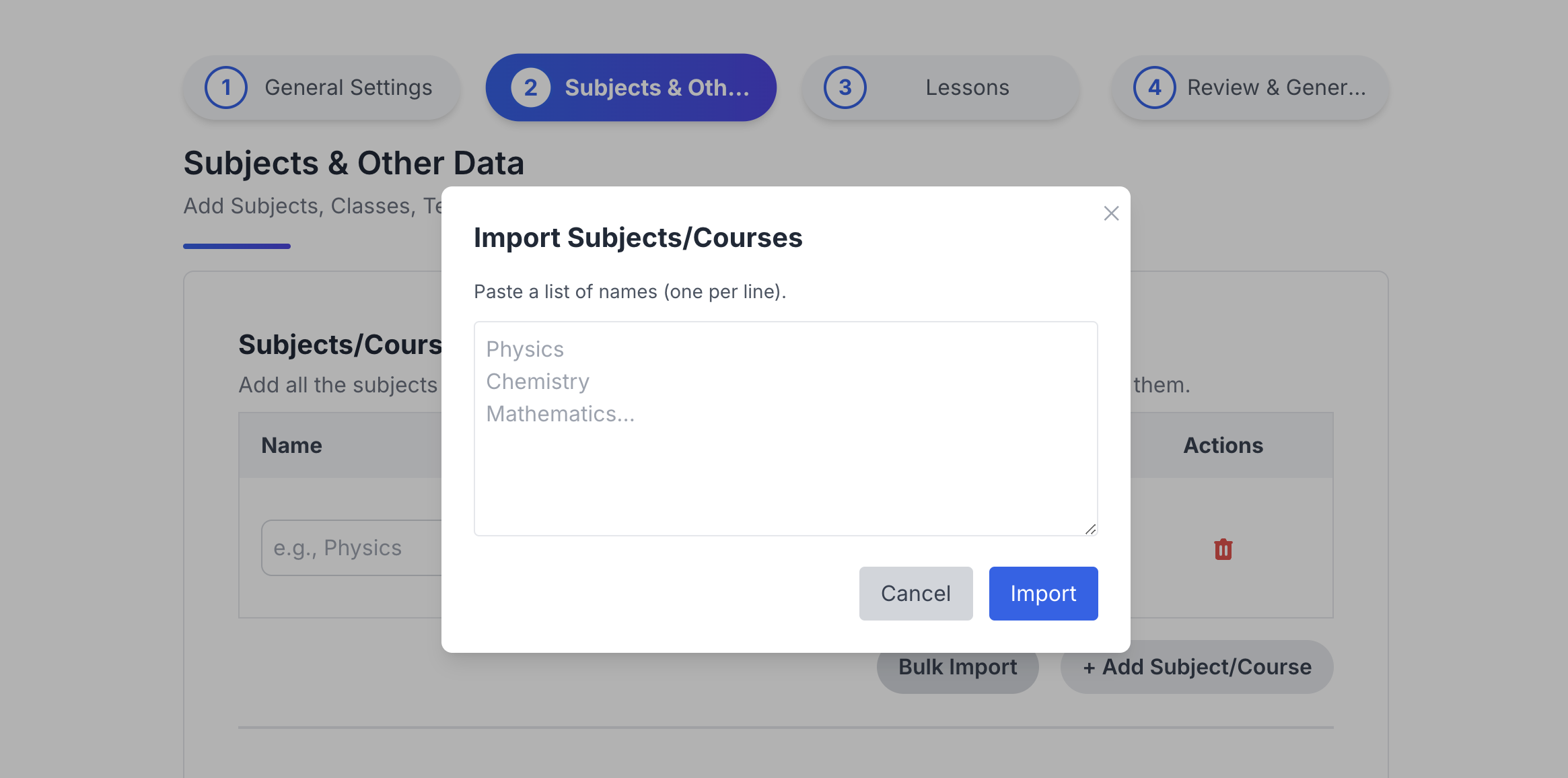 Bulk Import Tool