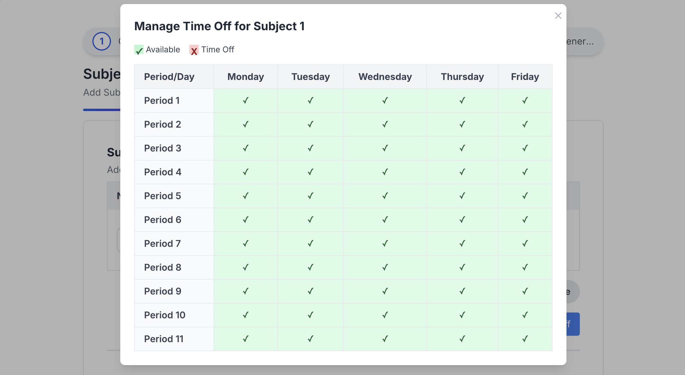 Time-off Settings